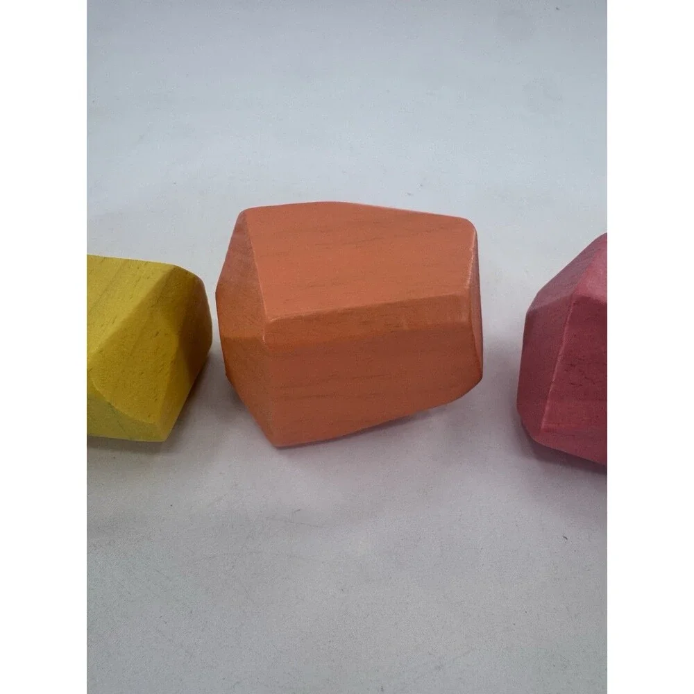Lovevery 4 Solid Wood Stacking Boulders from The Free Spirit Play Kit Montessori